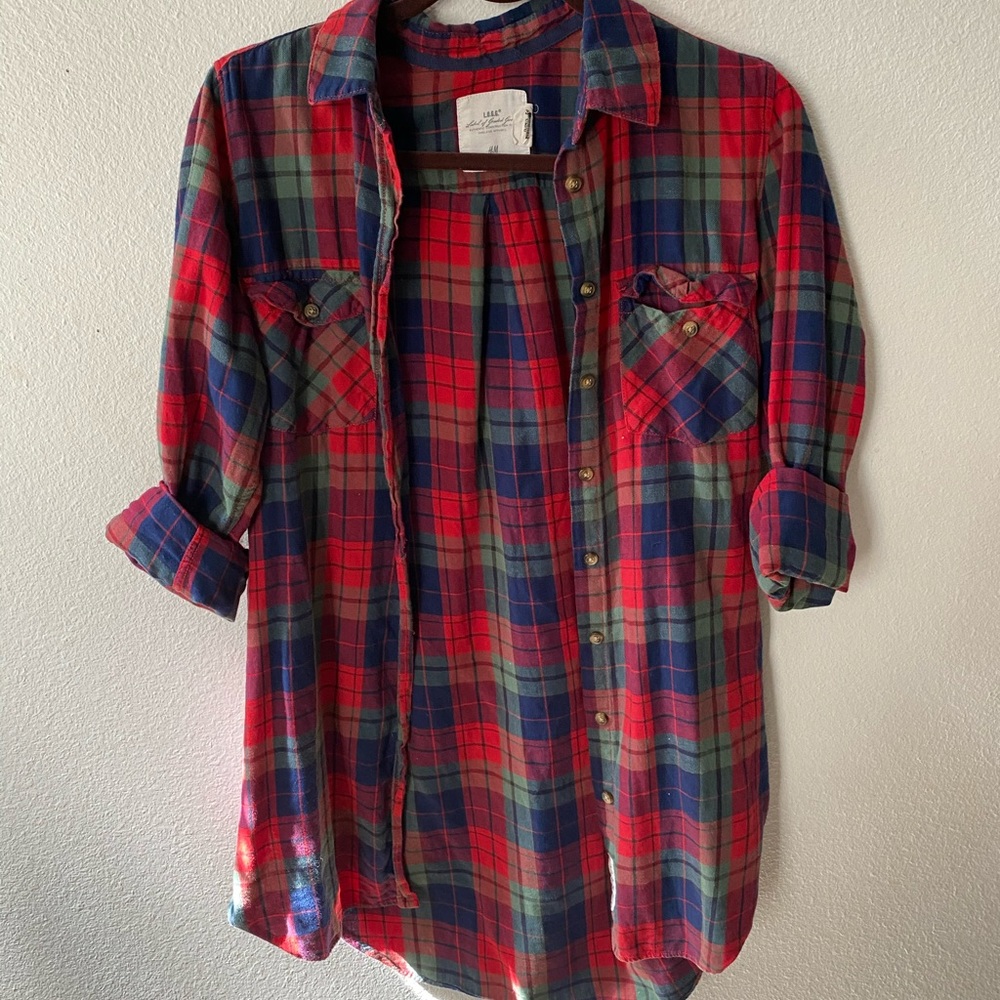 H&M Red Plaid Button Down